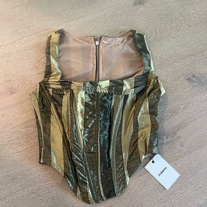 Miaou Green and Gold Striped Top